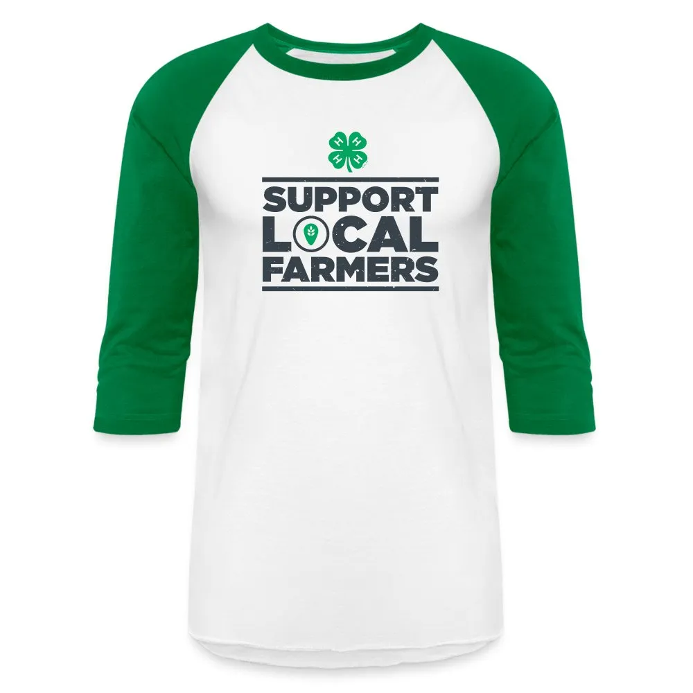 4-H Clover Support Local Farmers Baseball T-Shirt