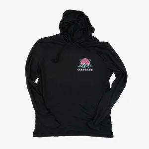 90's Colorado Retro Mountain Hooded Long Sleeve T-Shirt