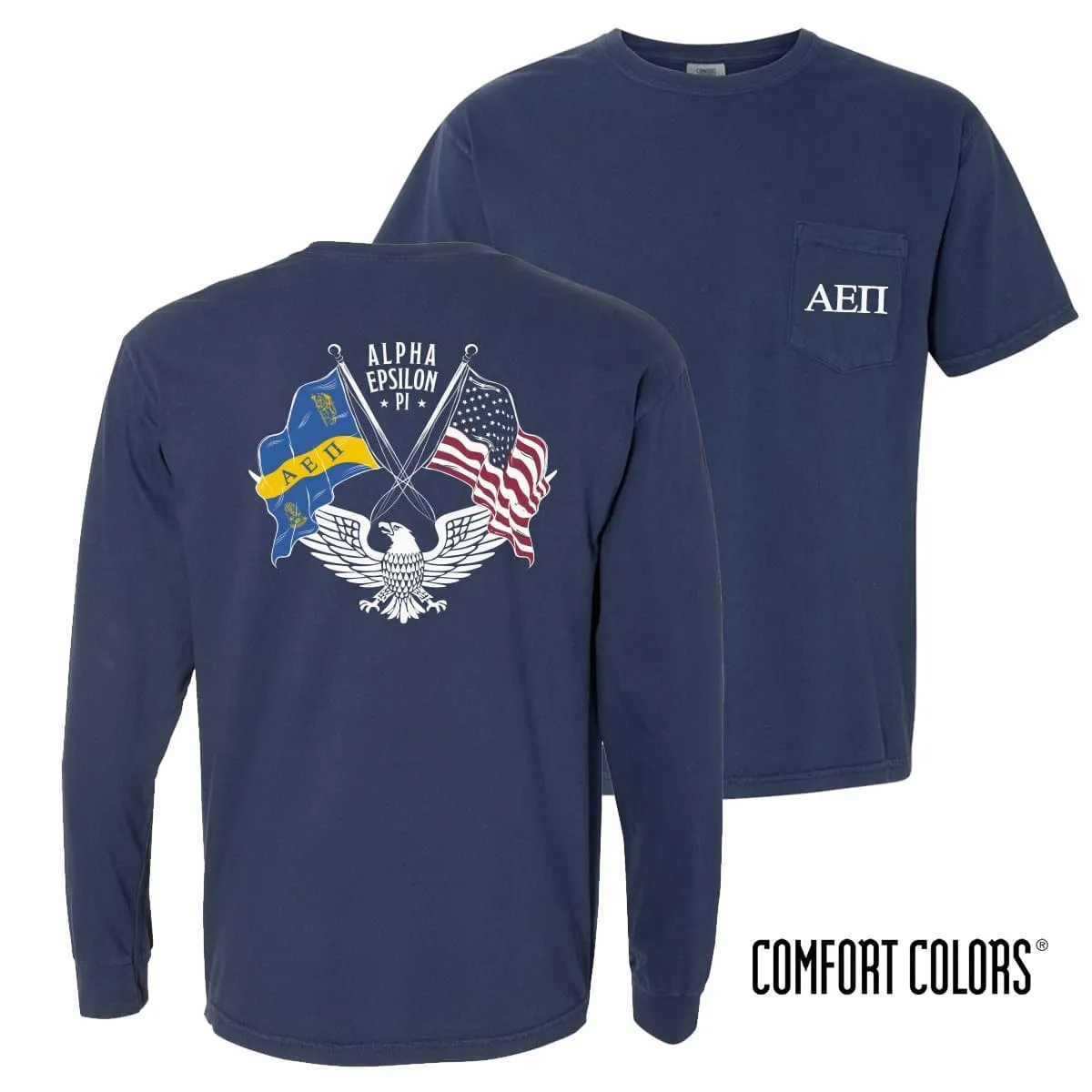 AEPi Comfort Colors Navy Patriot tee