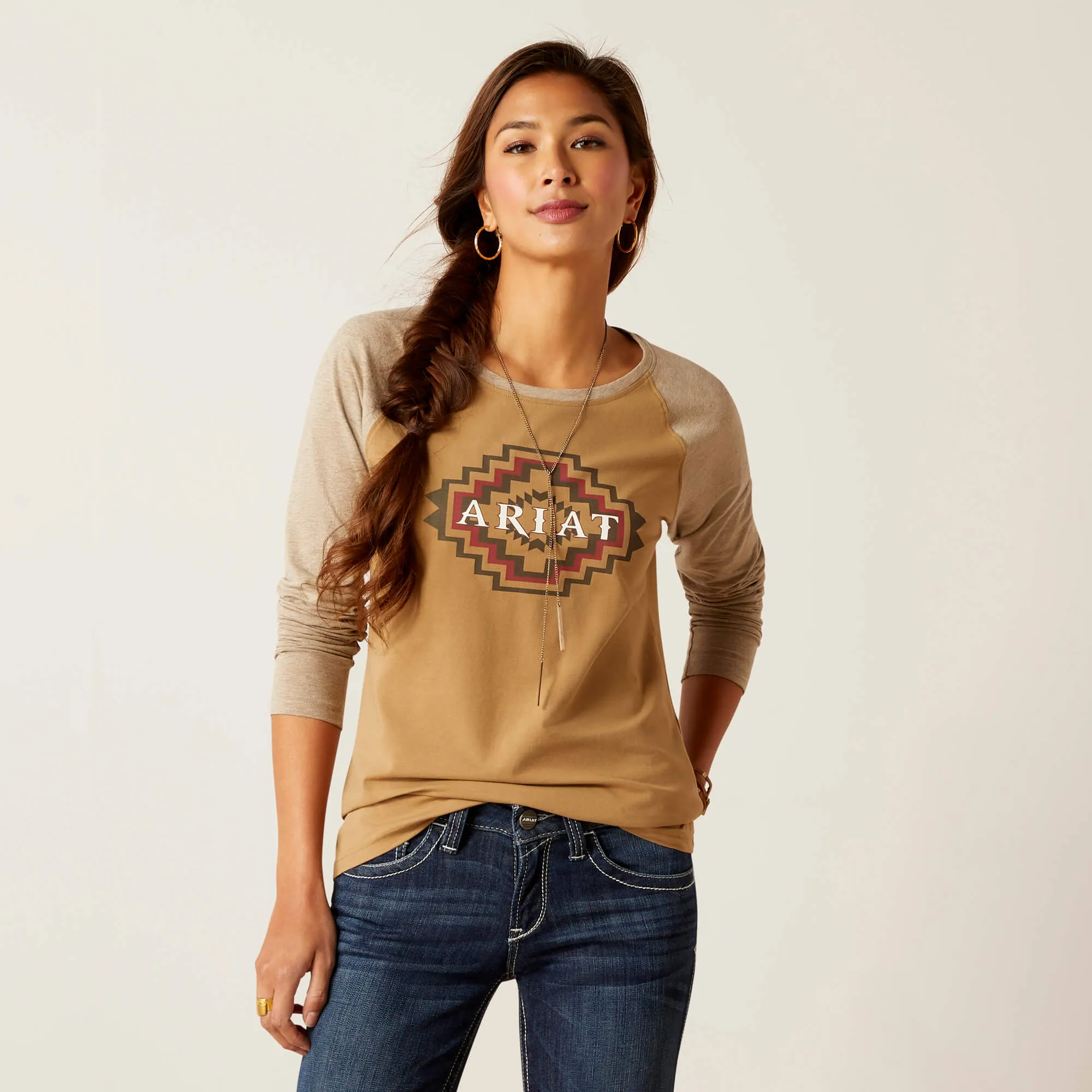 Ariat Women's Petrified Oak Tucson Baseball Tee