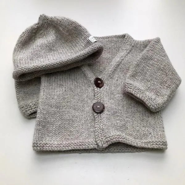 Baby Cardigan and Beanie Set