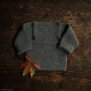 Baby Hand Knit Alpaca Sweater - Slate