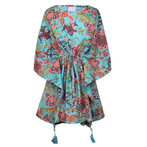 Bari Blue Floral Short Kaftan