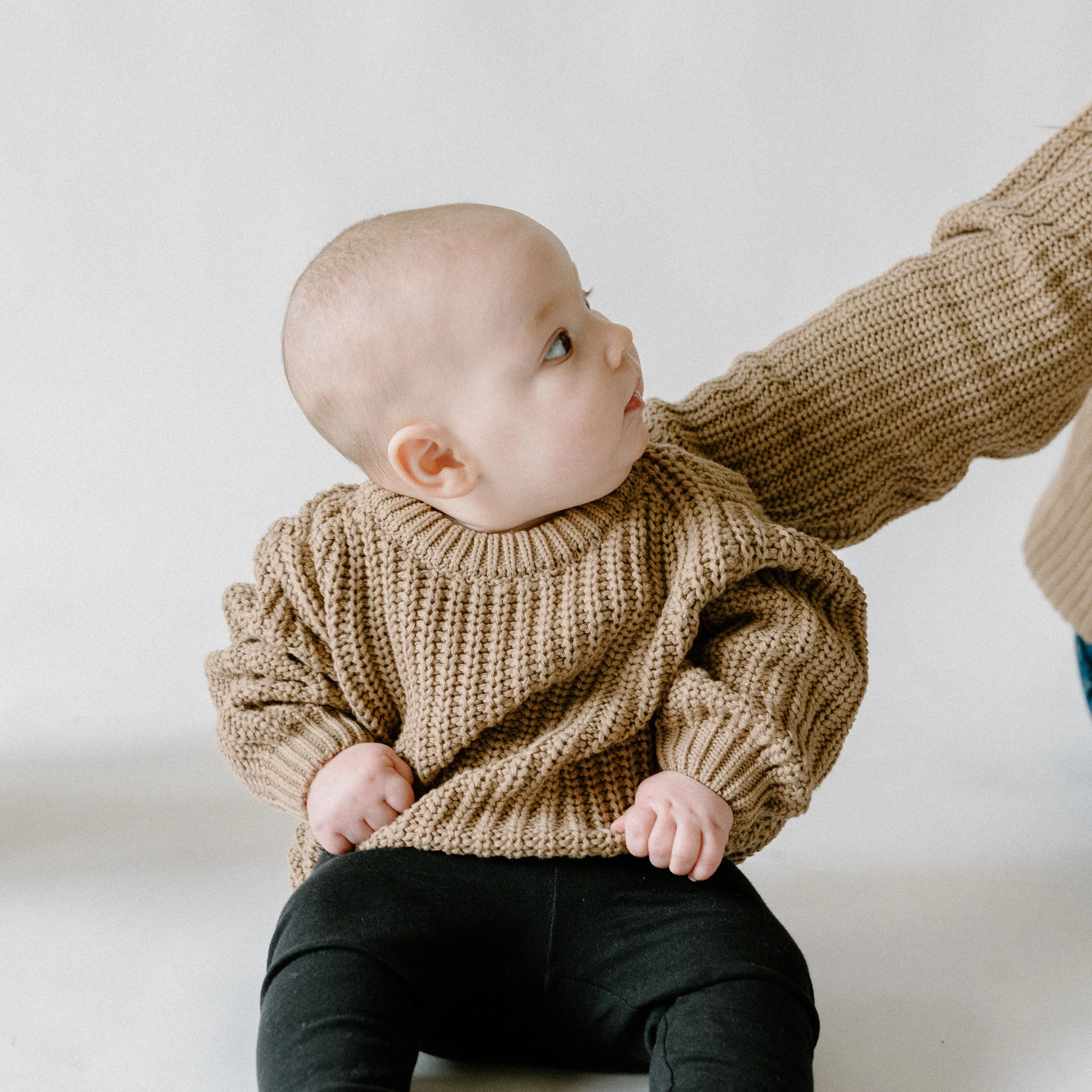 Belan.J Kids Chunky Knit Sweater - Taupe