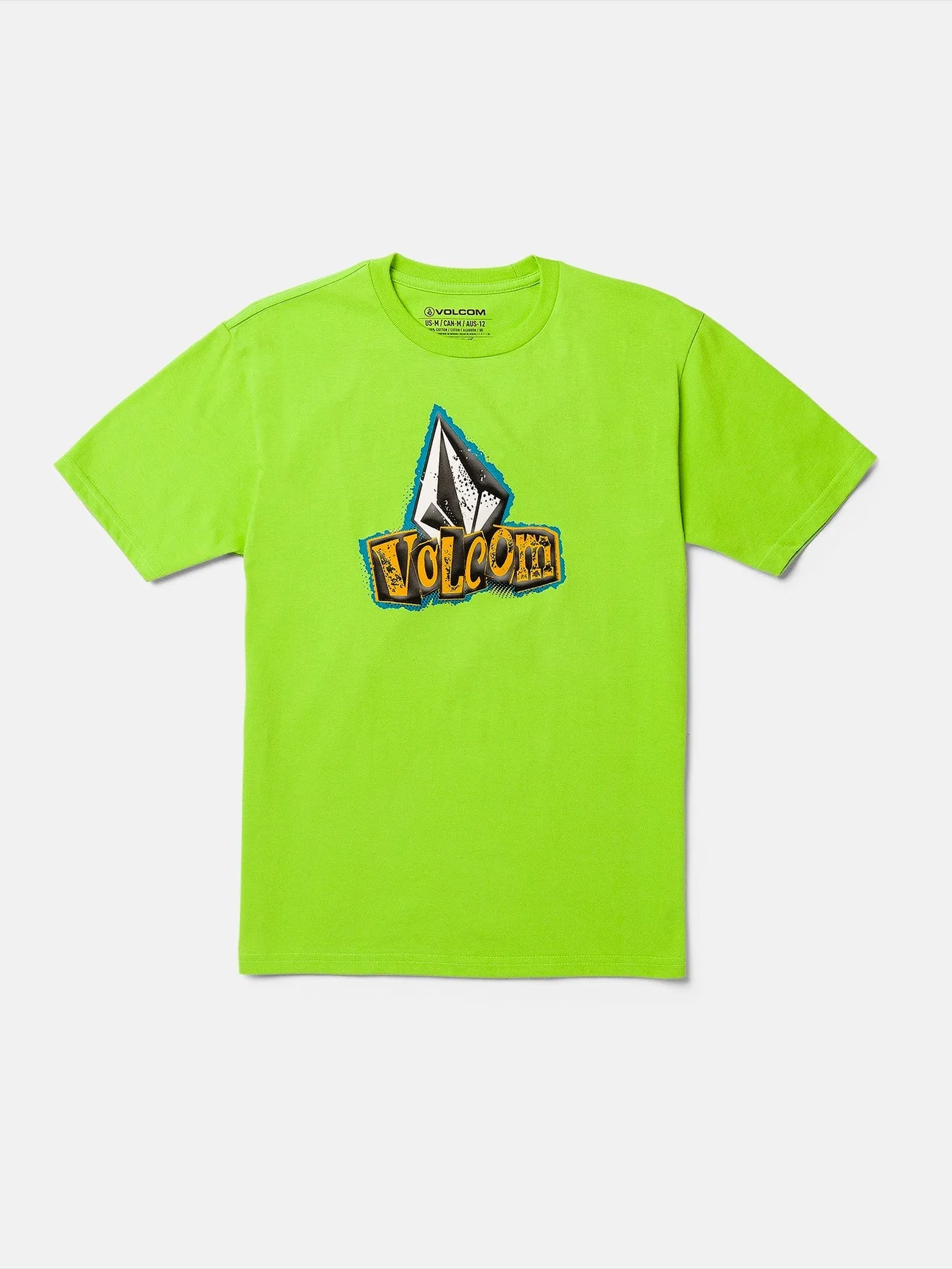 Big Boys Sticker Stamp Short Sleeve Tee - Electric Green