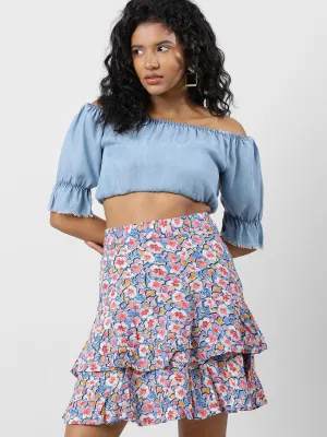 Blooms In Style Layered Floral Skirt