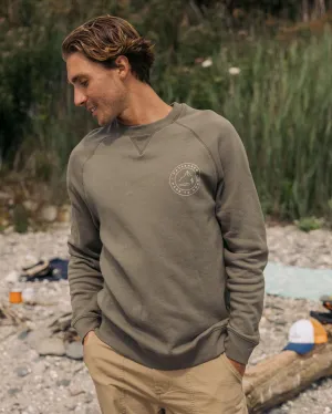 Border Recycled Cotton Sweatshirt - Dusty Olive