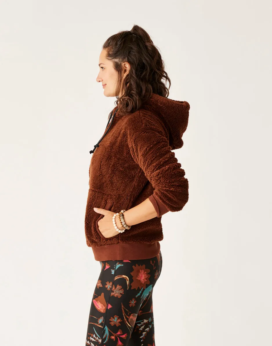 Brie Sherpa Hoodie: Chocolate