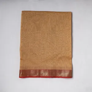 Brown - Traditional Chanderi Silk Handloom Precut Fabric (0.6 meter)