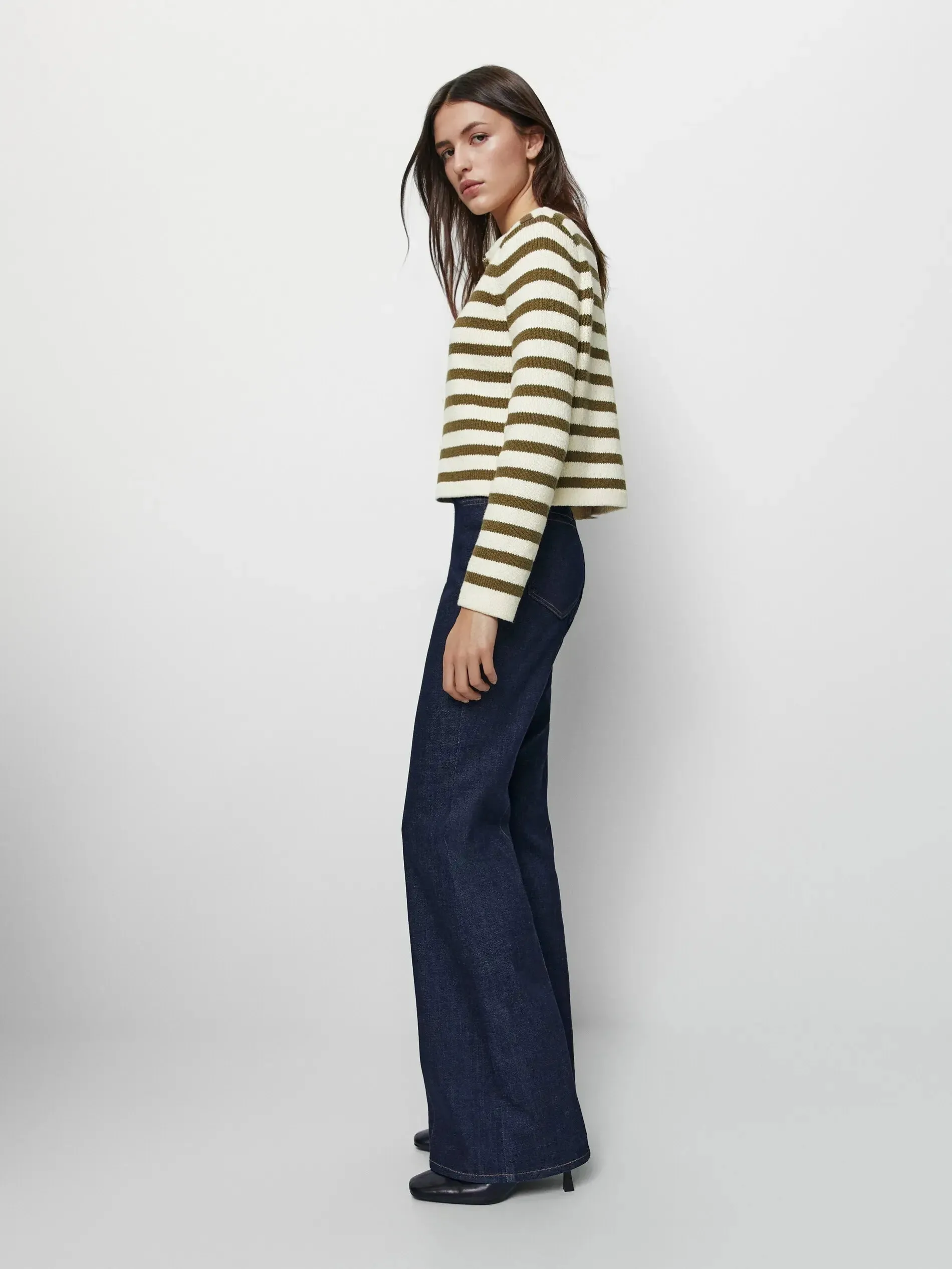 Casual striped buckle new relaxed fashionable comfy autumnal Cardigans