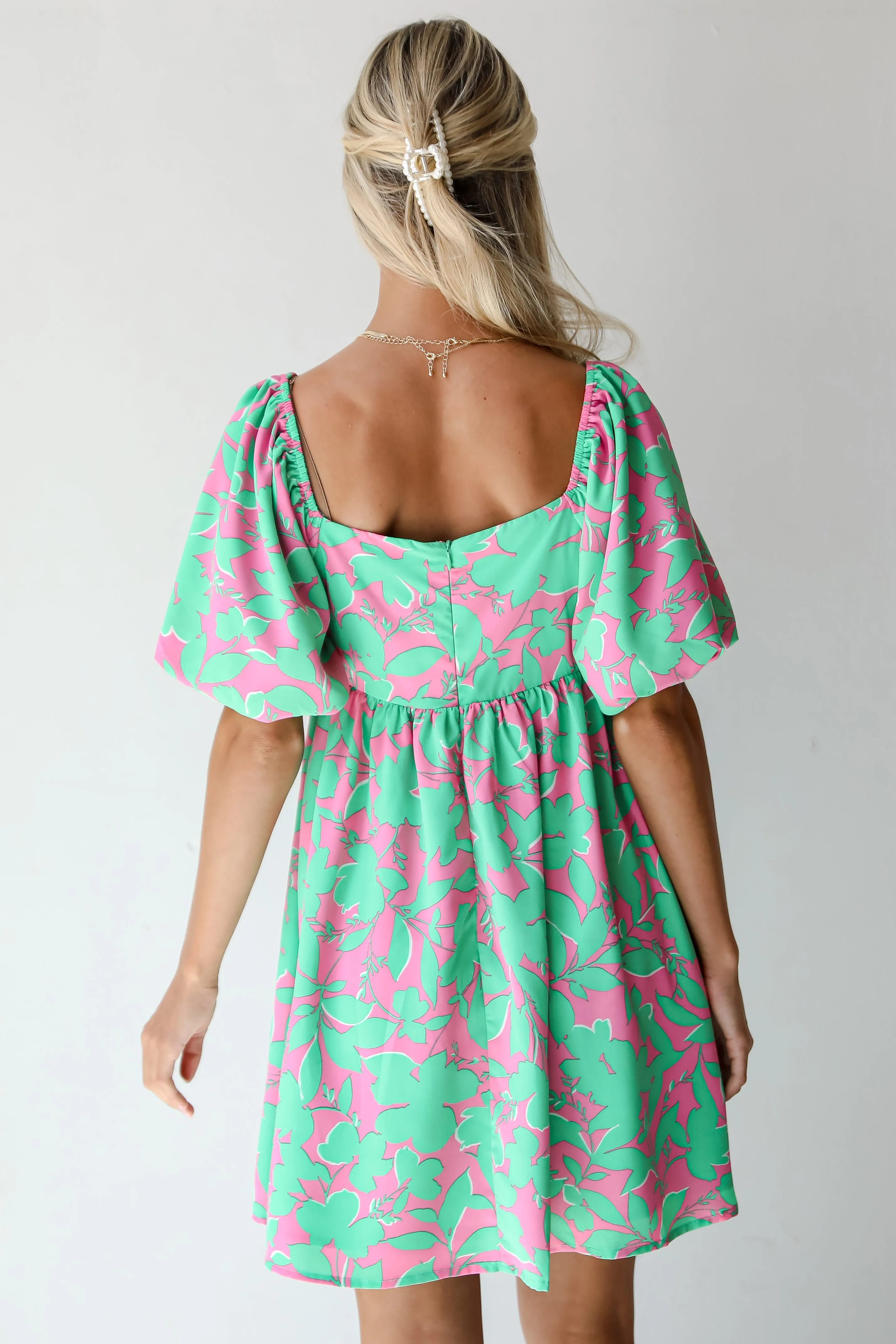 Certainly Sweet Pink Floral Mini Dress