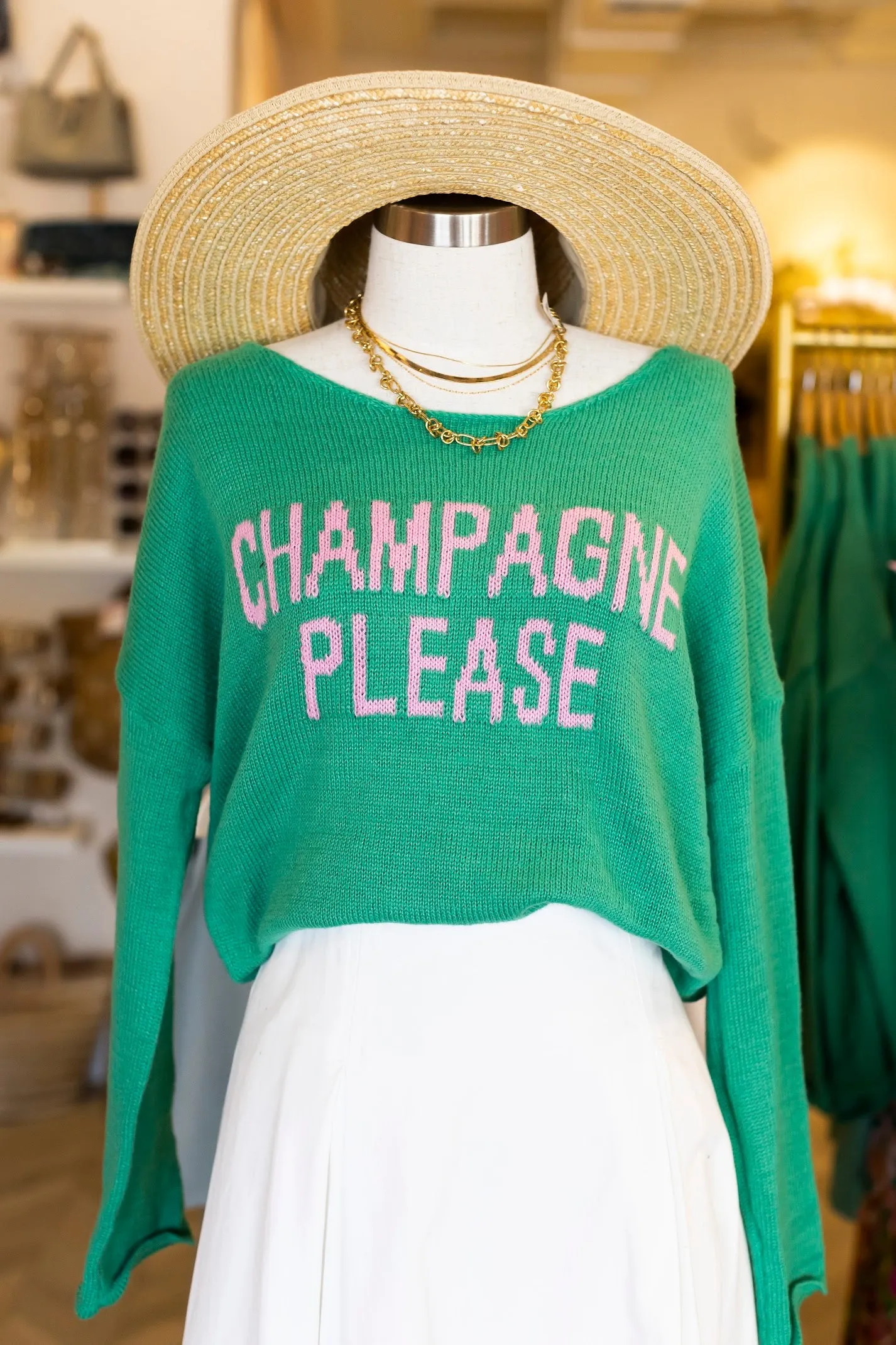 Champagne Please Sweater | Bachelorette Party Gift | Brunch and Mimosa Knit Shirt