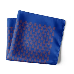 Chokore Blue Silk Pocket Square - Indian At Heart line