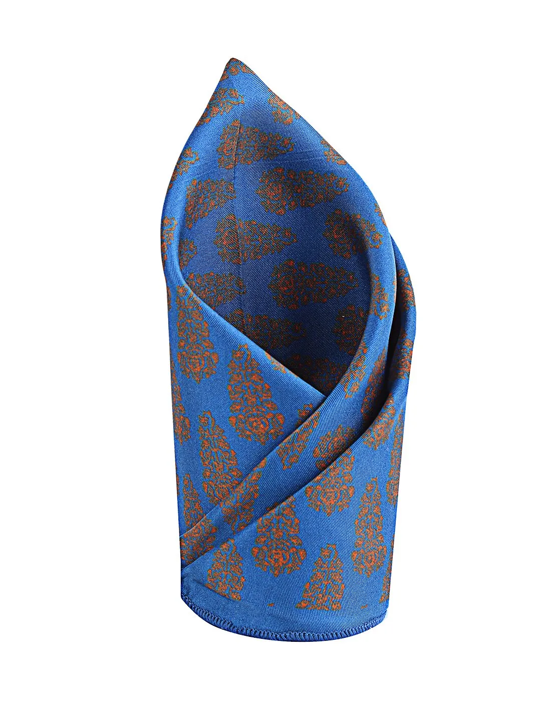 Chokore Blue Silk Pocket Square - Indian At Heart line