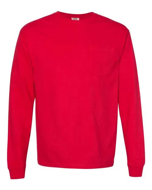 Comfort Colors Garment-Dyed Heavyweight Long Sleeve Pocket T-Shirt