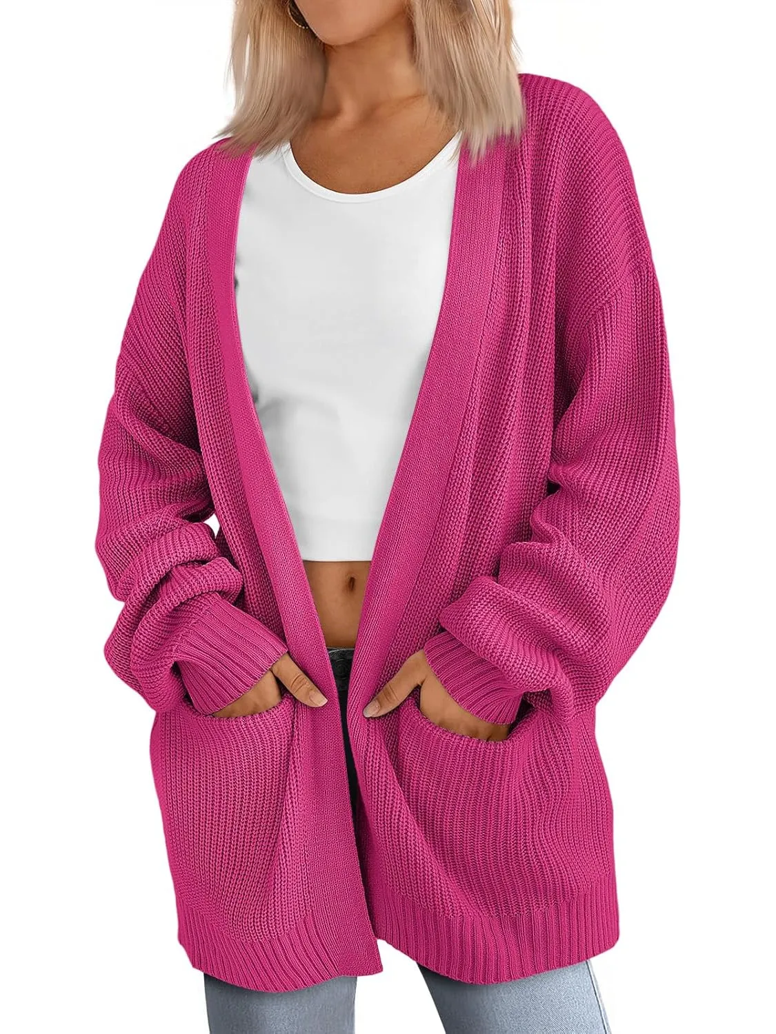 Cozy Oversized Knit Cardigan For Woman