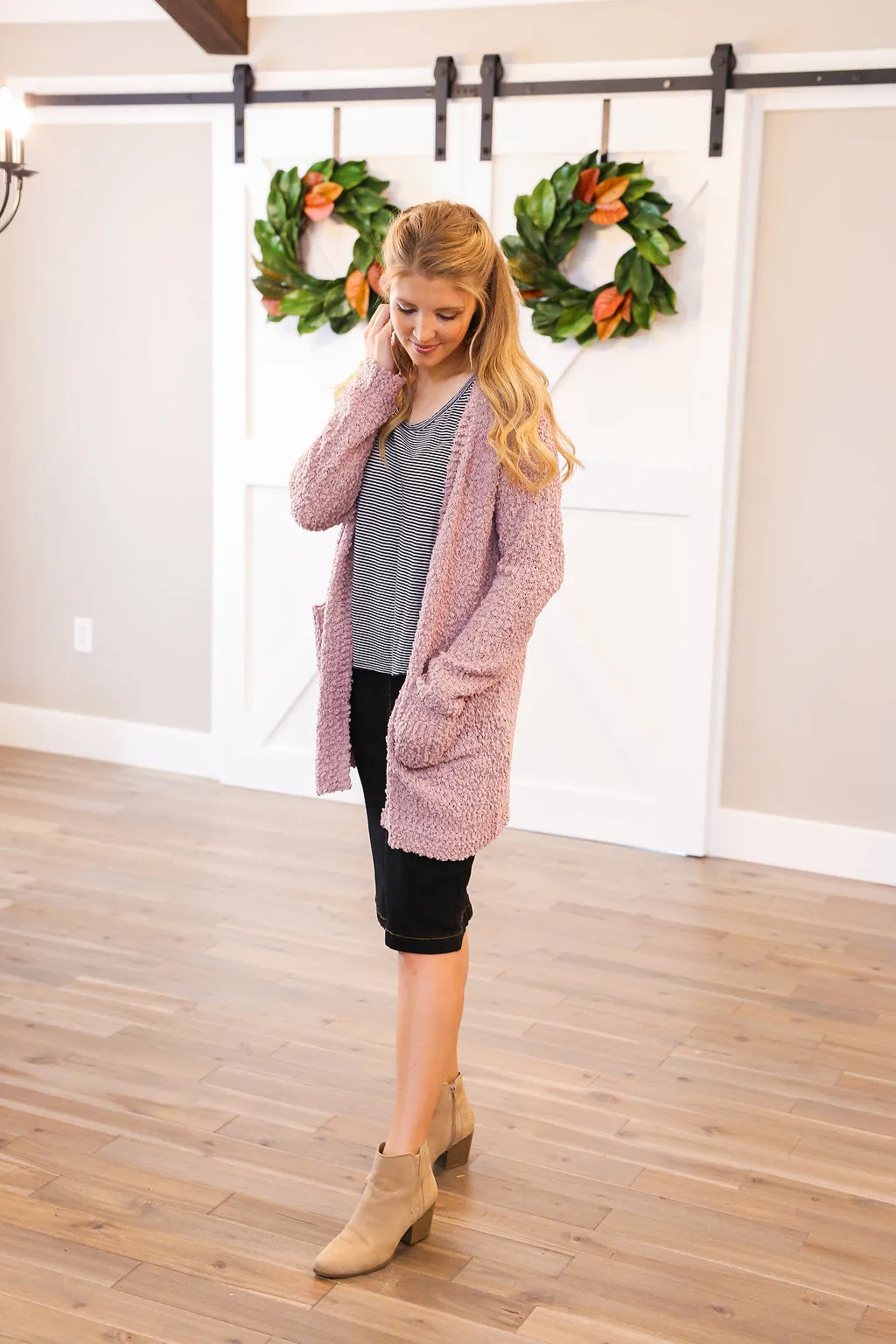 Cozy Up Cardigan in Mauve