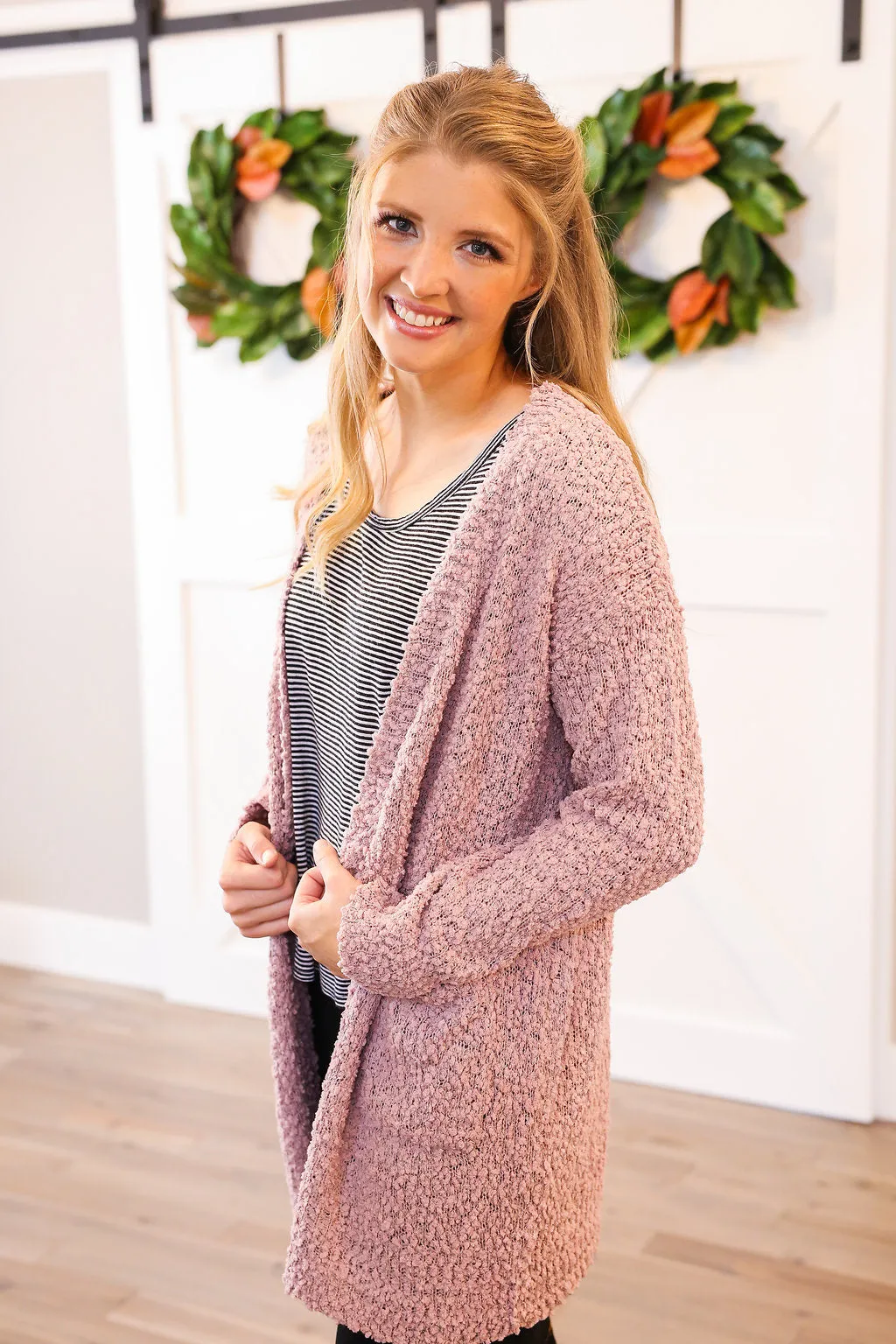 Cozy Up Cardigan in Mauve