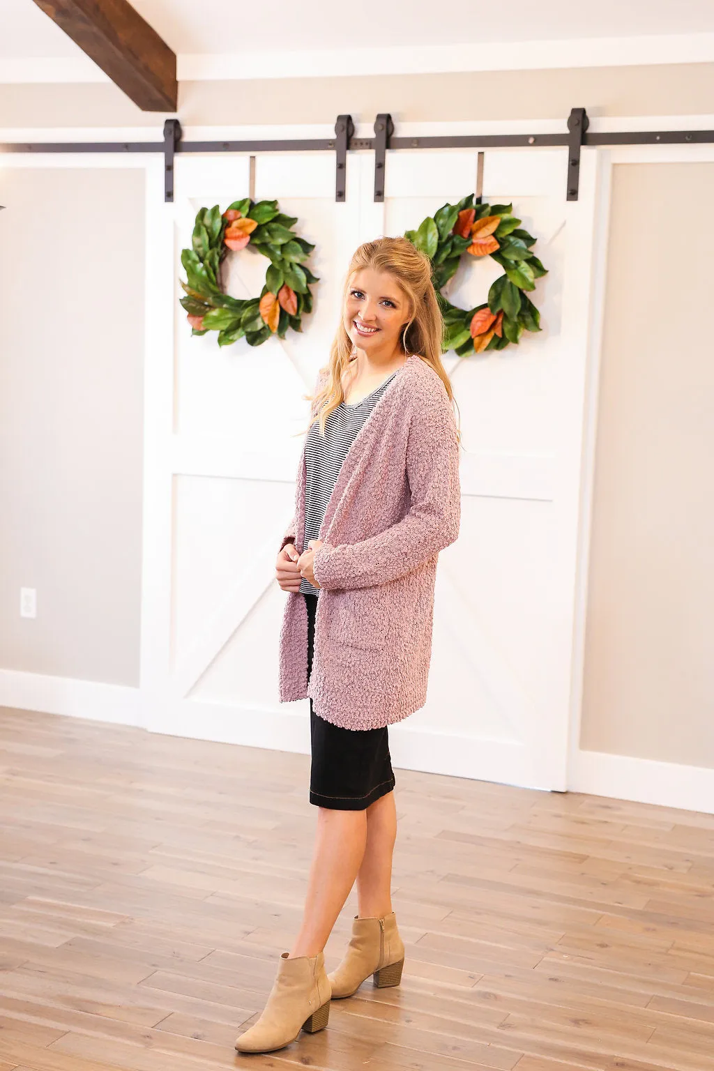 Cozy Up Cardigan in Mauve