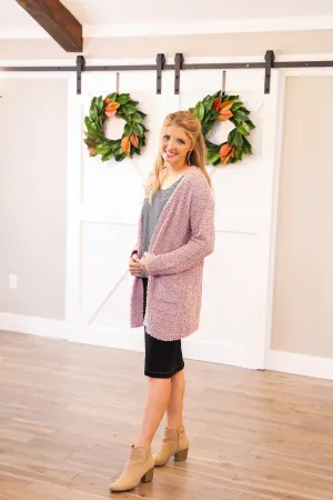 Cozy Up Cardigan in Mauve