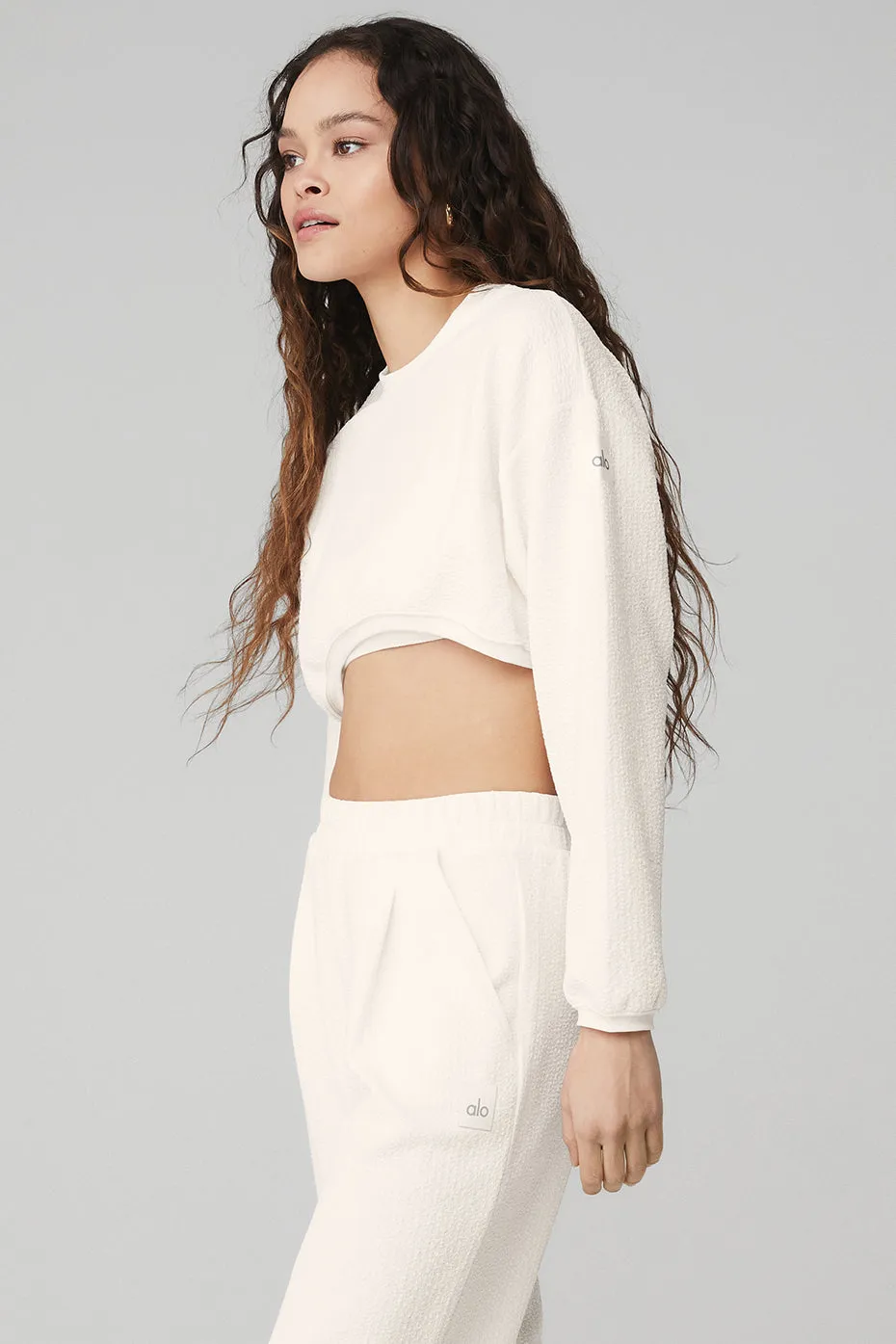 Cropped Tailored Crew Neck - Ivory