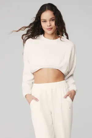 Cropped Tailored Crew Neck - Ivory