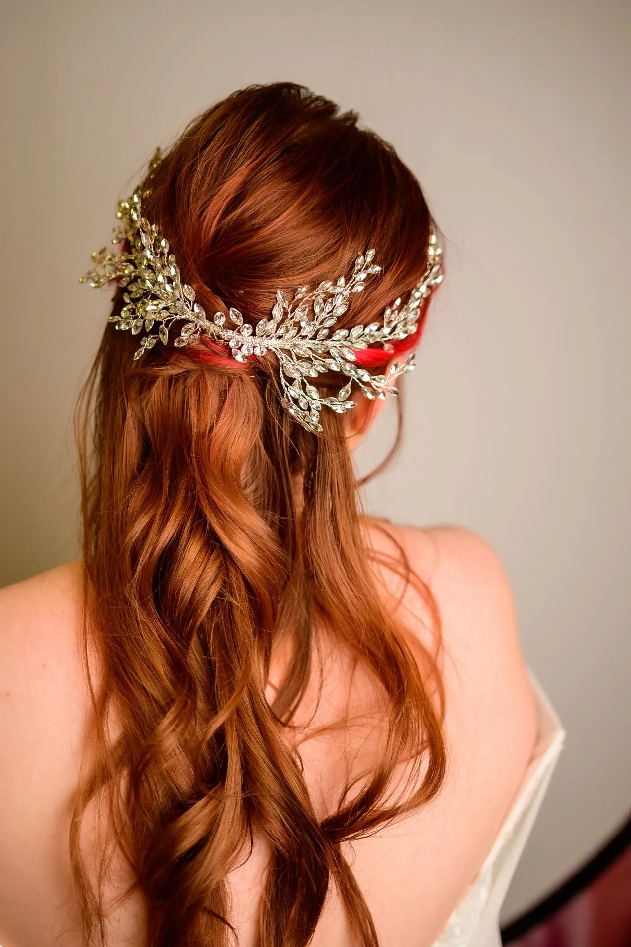 Crystal and Gold Branch Hair Clip