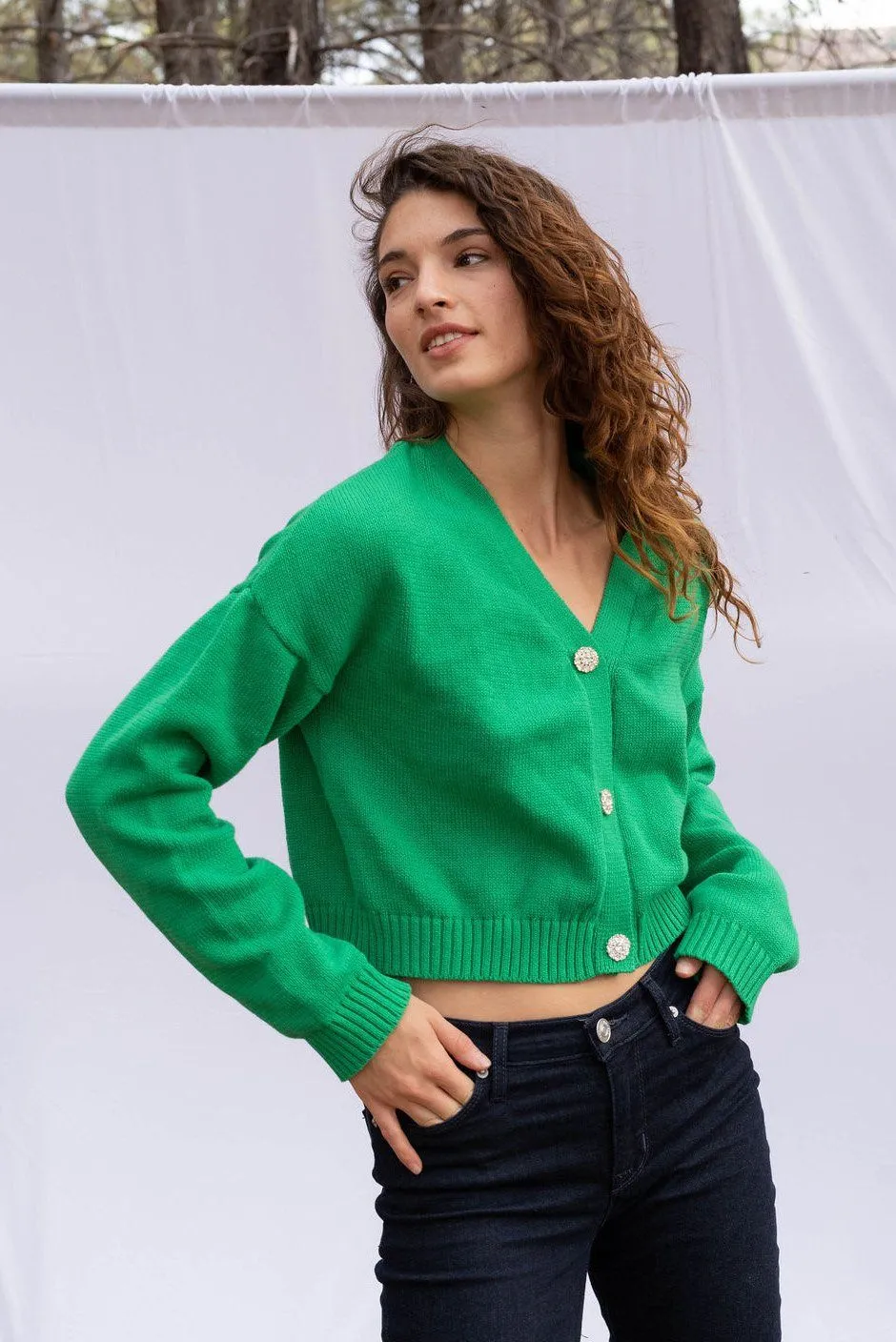 Diana Cardigan in Emerald