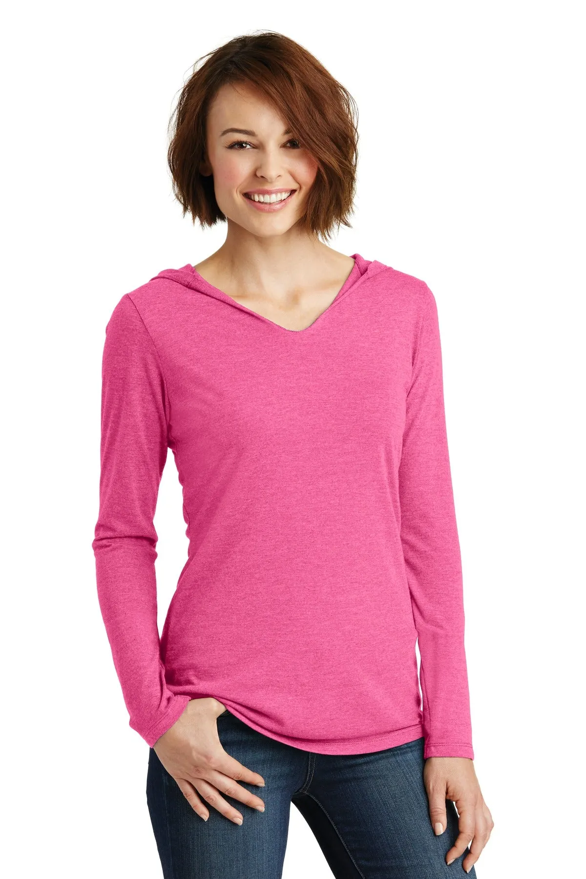 District Women's Perfect Tri Long Sleeve Hoodie. DM139L