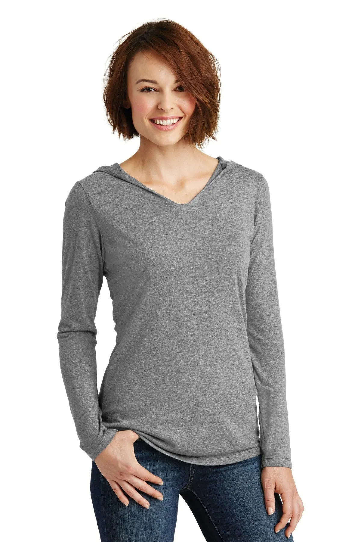 District Women's Perfect Tri Long Sleeve Hoodie. DM139L