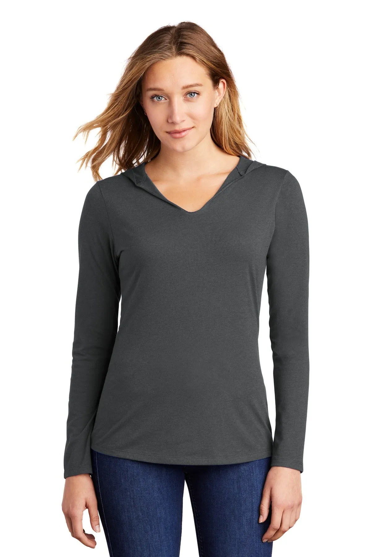 District Women's Perfect Tri Long Sleeve Hoodie. DM139L