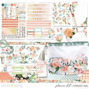 Elegance Blooms Planner Kit - Choose Your Insert February 2022