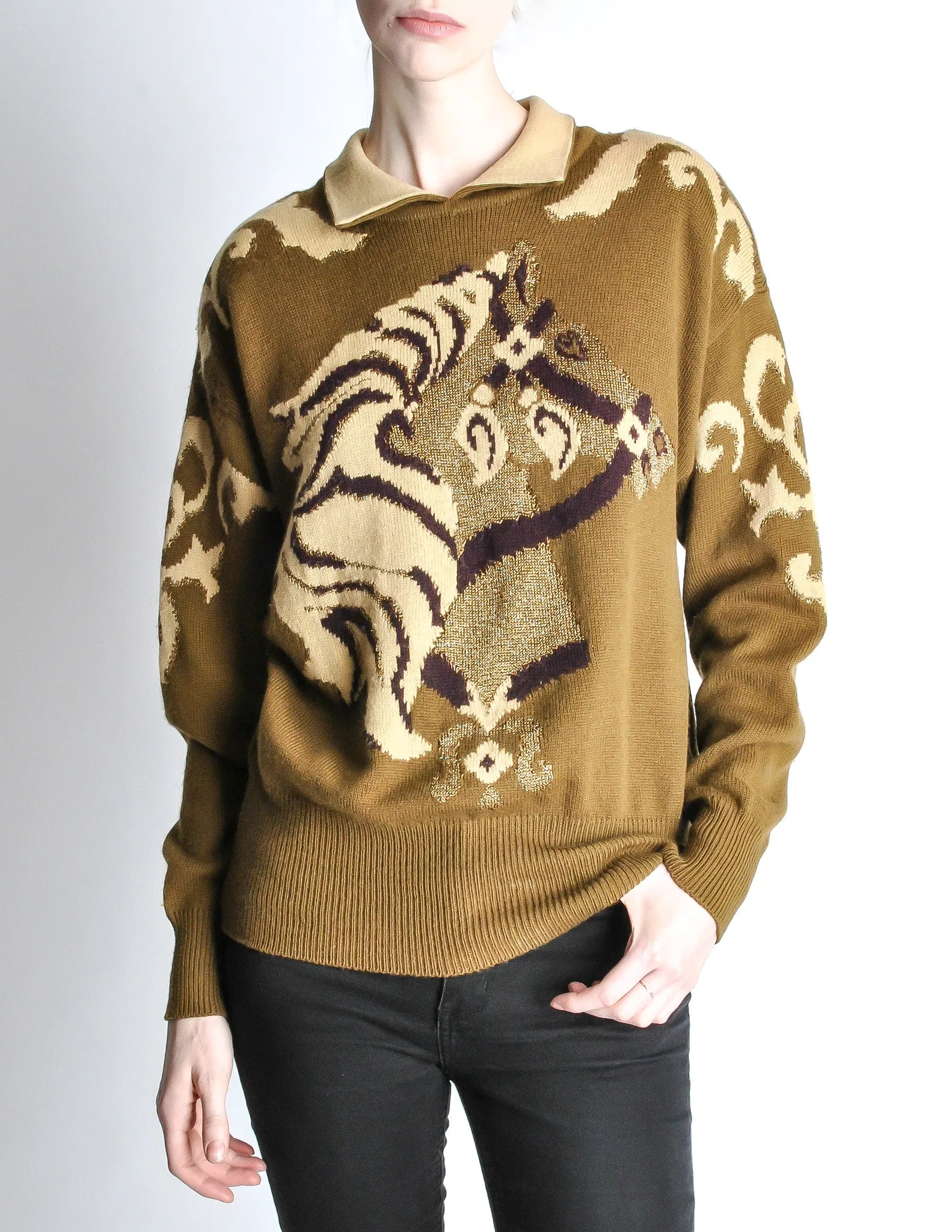 Escada Vintage Carousel Horse Sweater