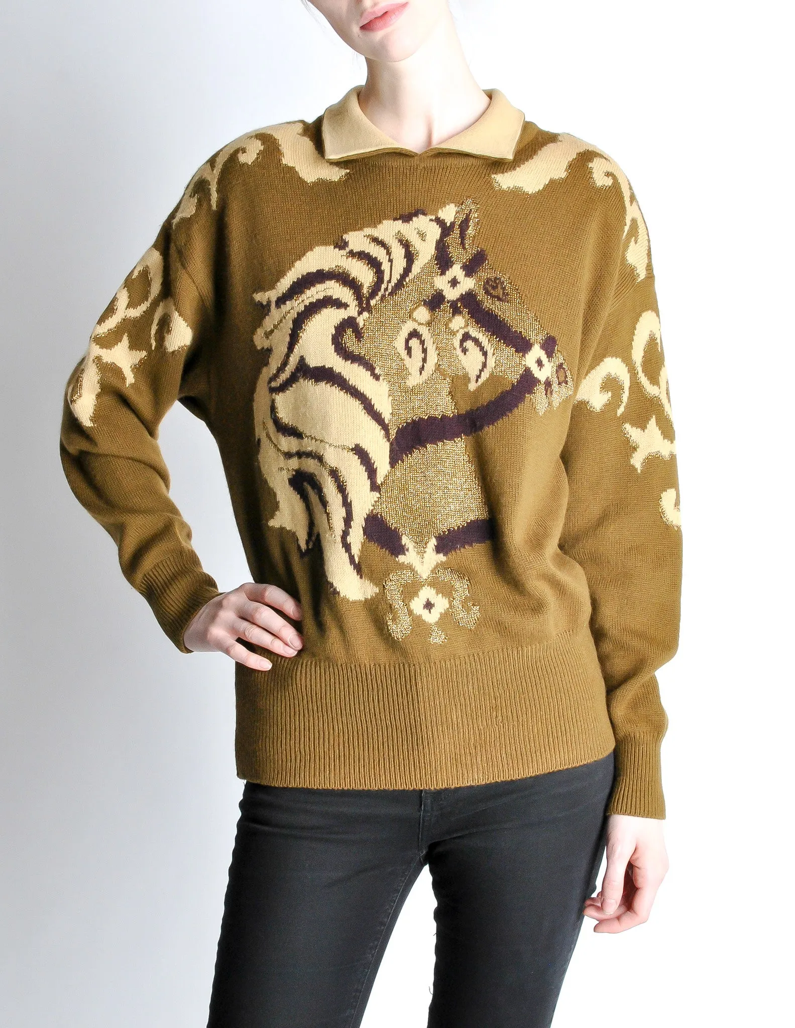 Escada Vintage Carousel Horse Sweater