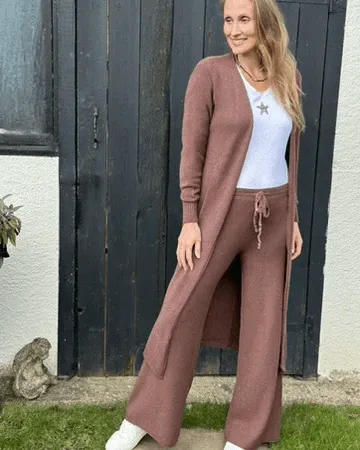 Fine Knit Long Cardigan - Chicory