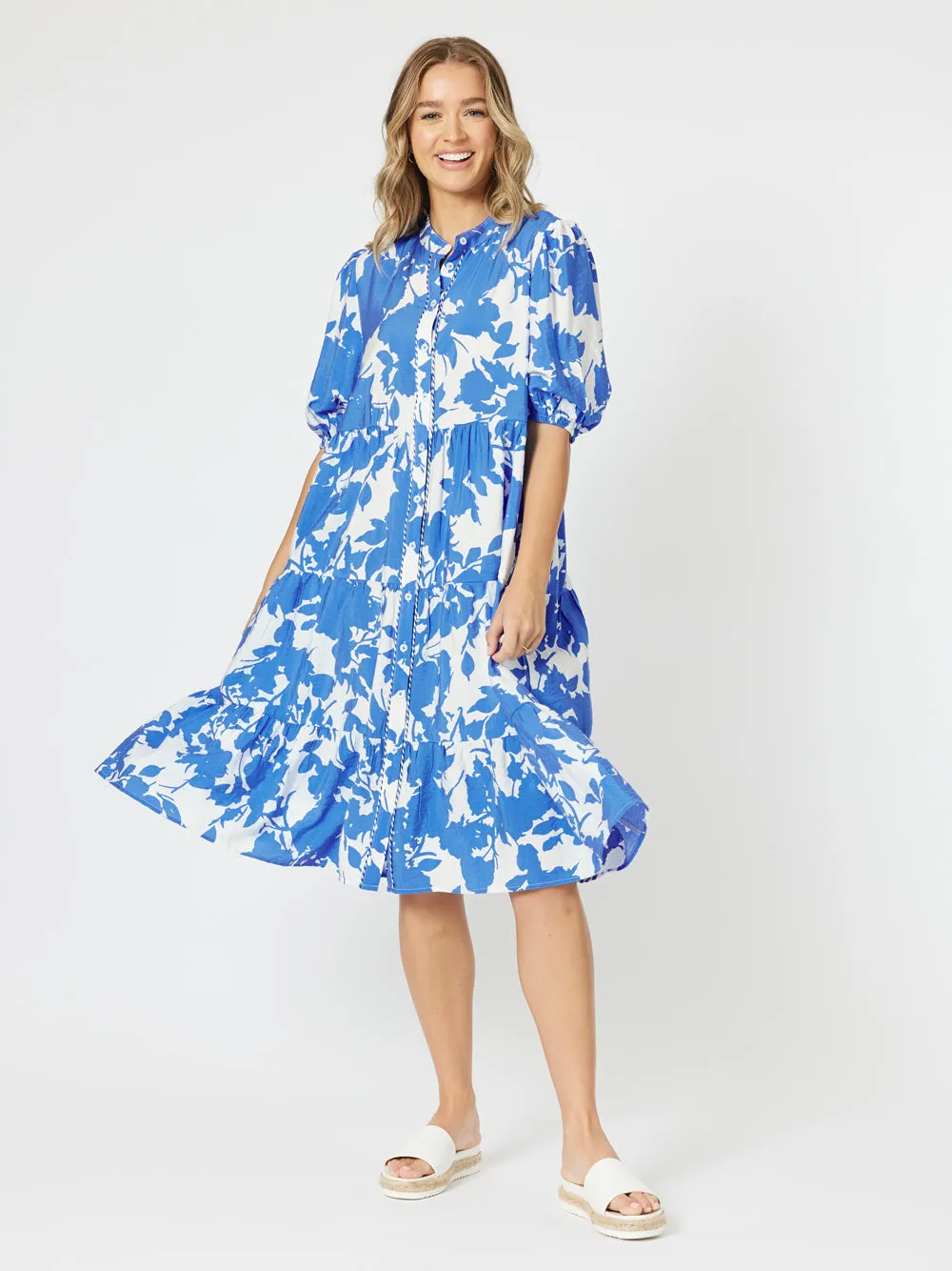 Florida Floral Dress - Blue