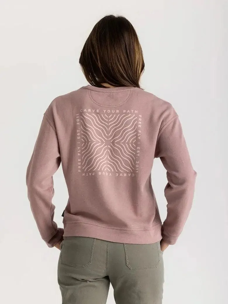 Free Fly Women’s Carve Your Path Fleece Crew Heather Fig