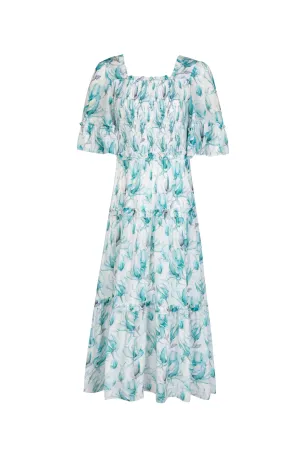 GDS Risette Silk  Long Dress | Blue Print