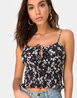 Gemala Top in Dark Wild Flower