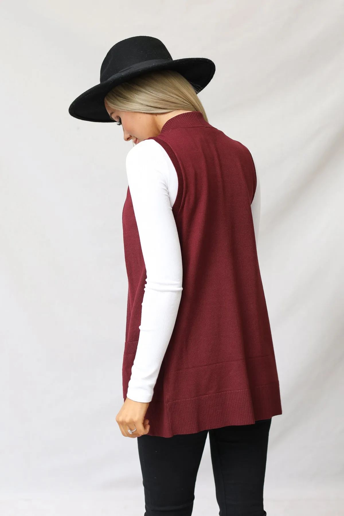 Gentry Open Front Sleeveless Cardigan