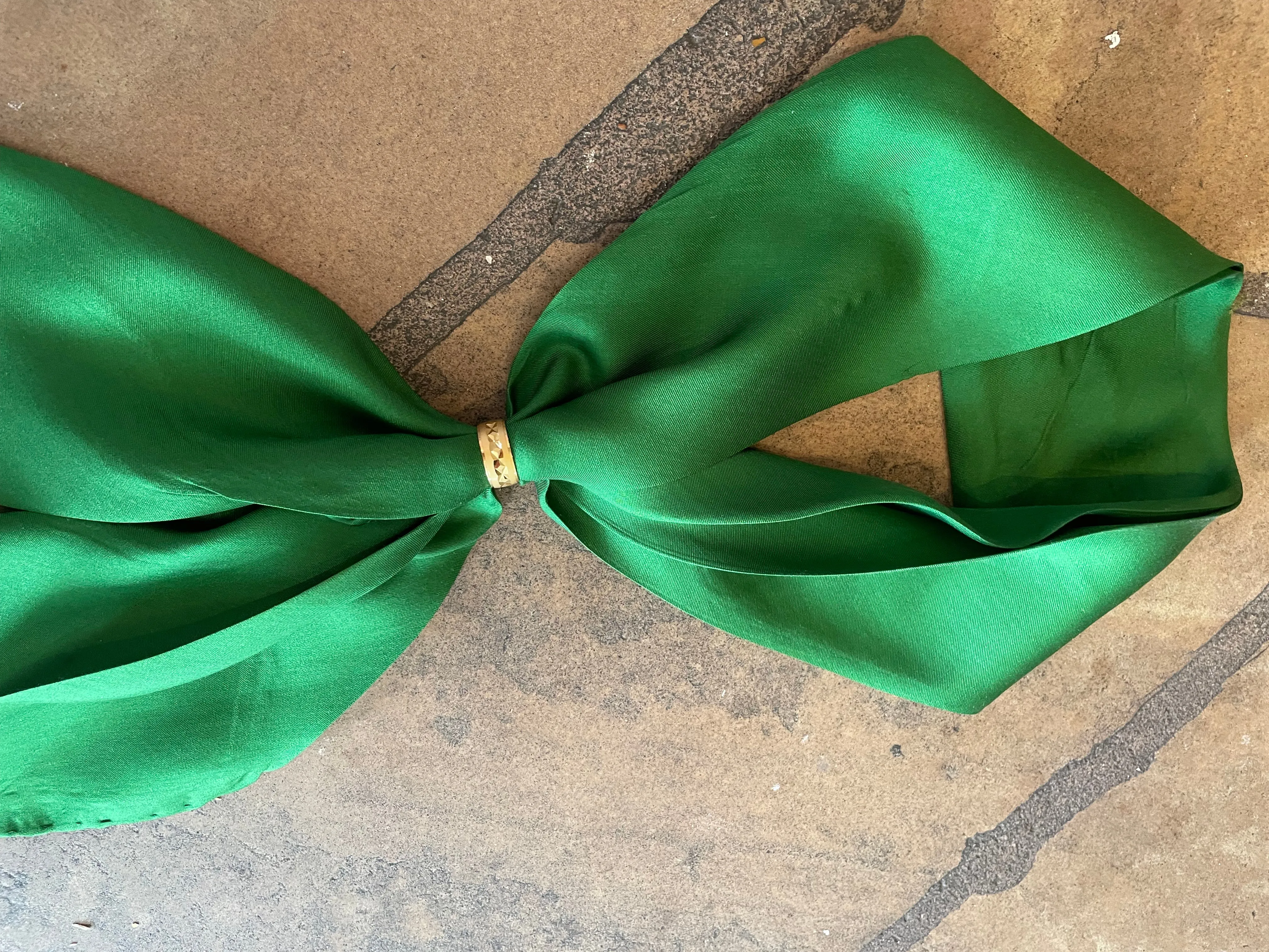 Green silk scarf