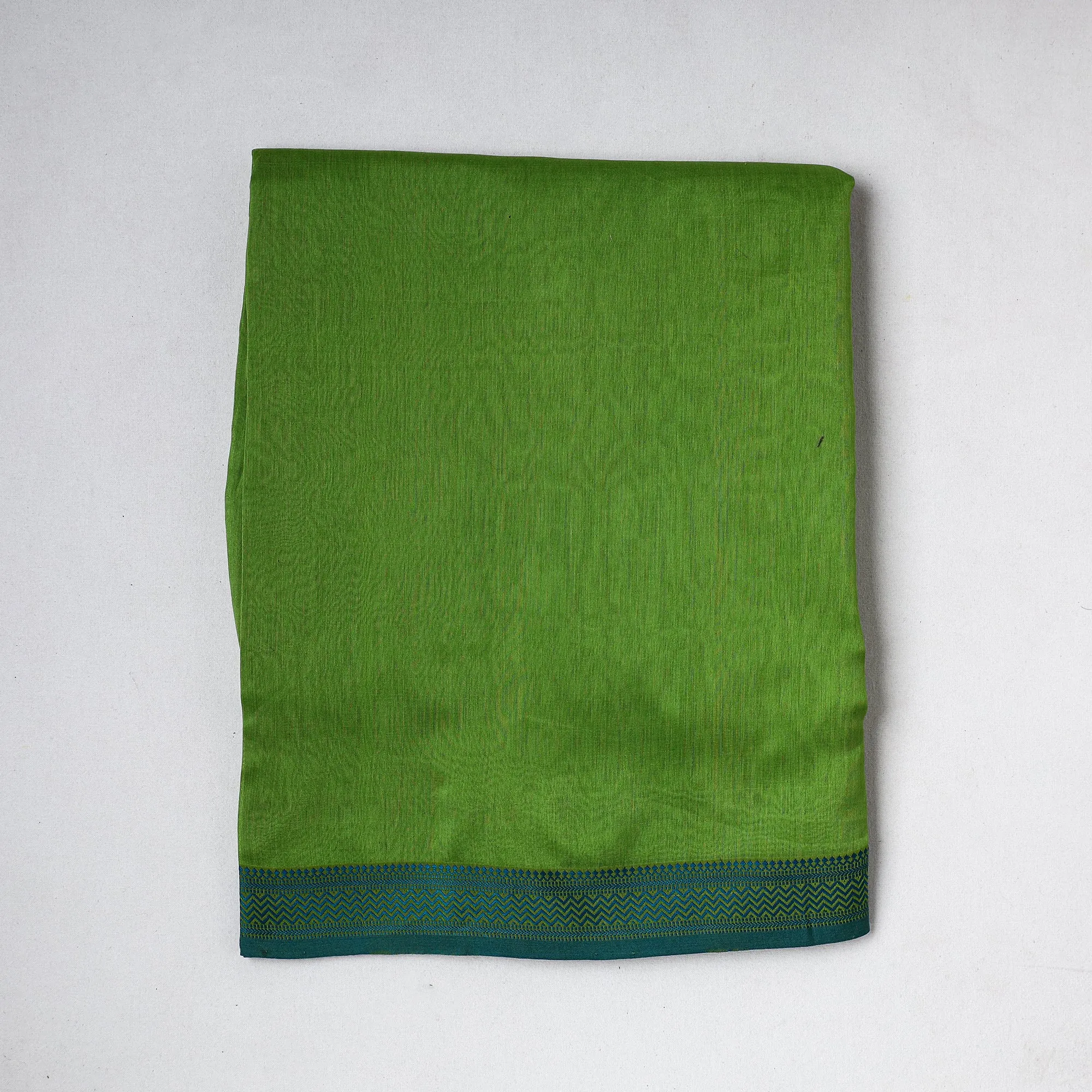 Green - Traditional Chanderi Silk Handloom Precut Fabric (1.65 meter)