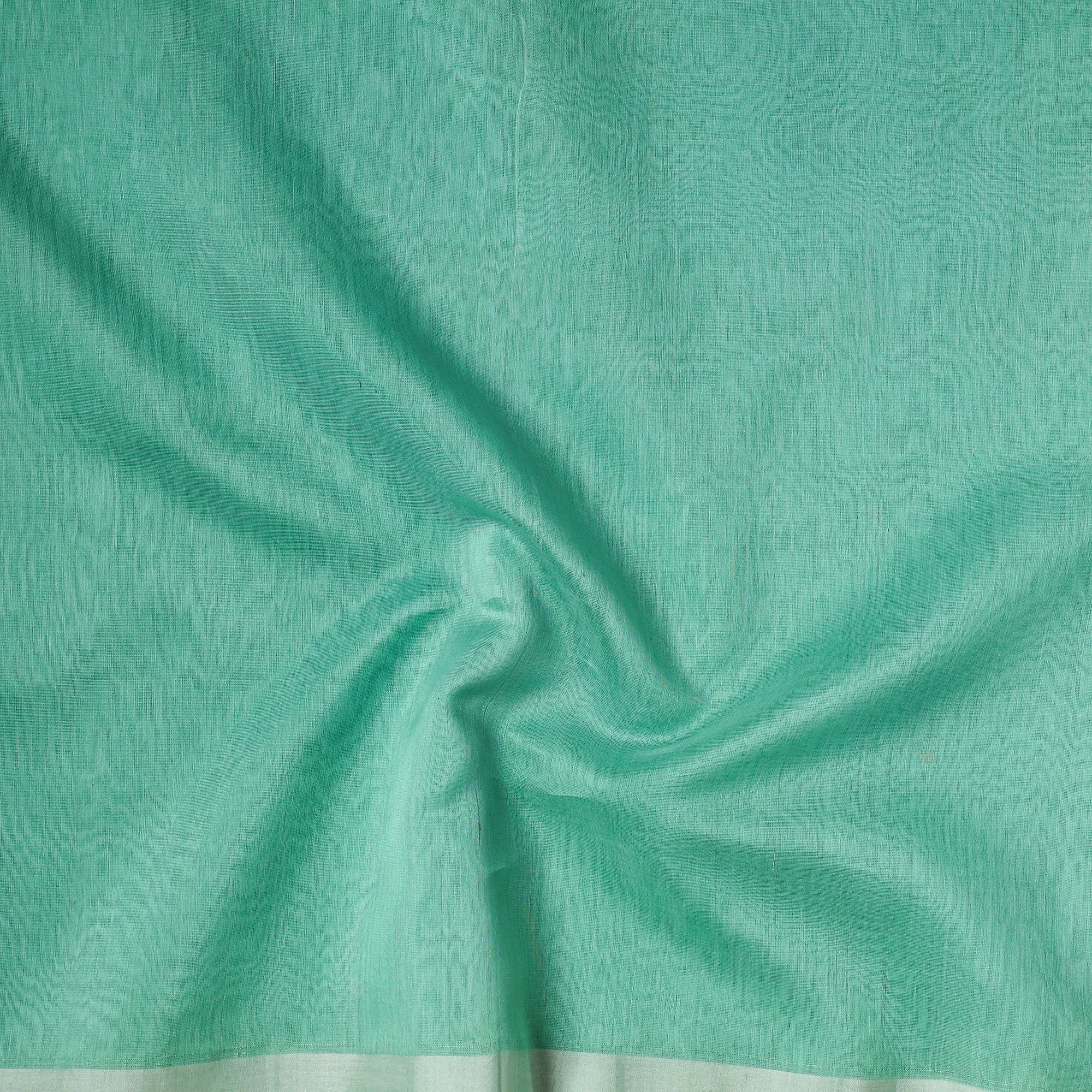 Green - Traditional Chanderi Silk Handloom Precut Fabric (2.3 meter)