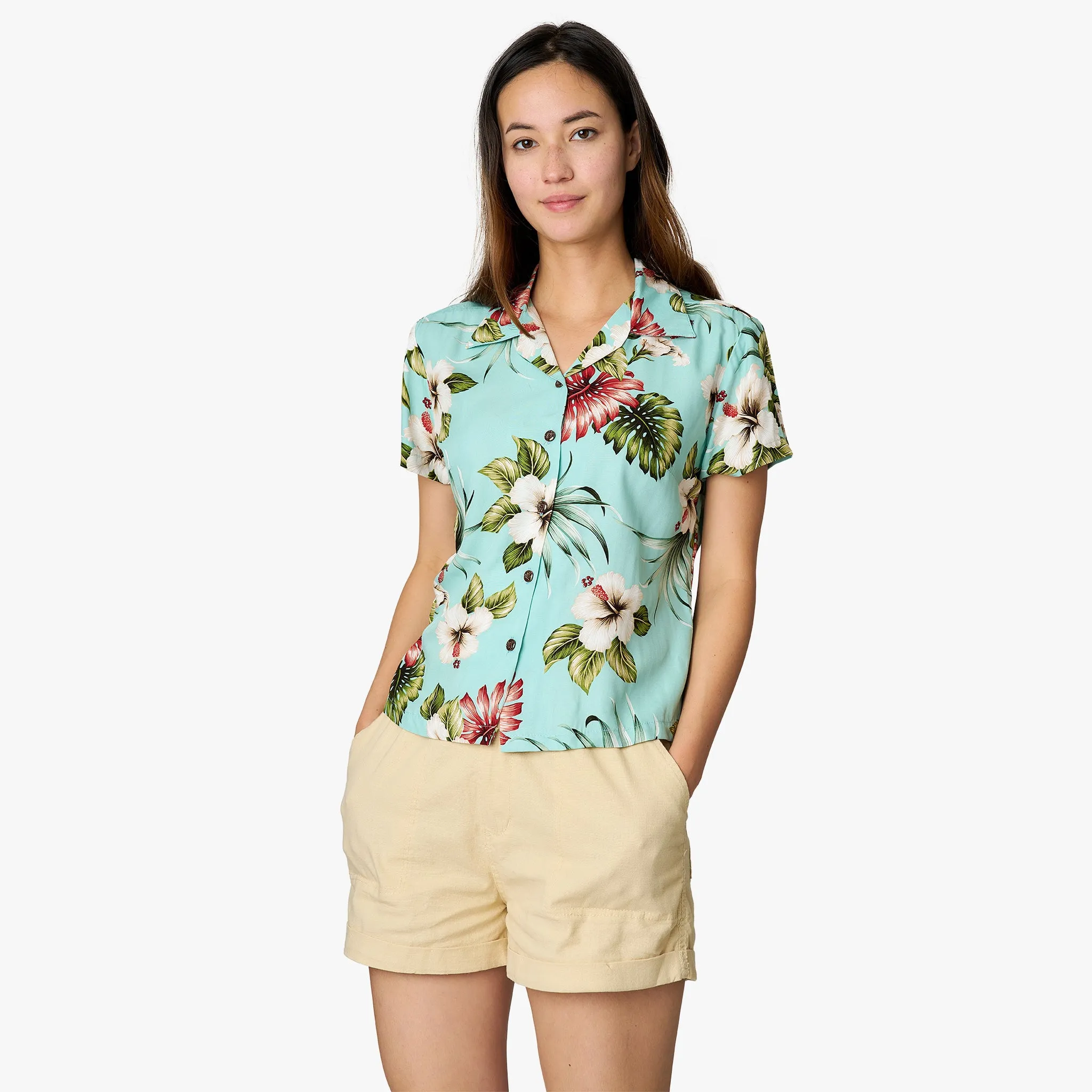 Hawaiian Floral Camp Blouse