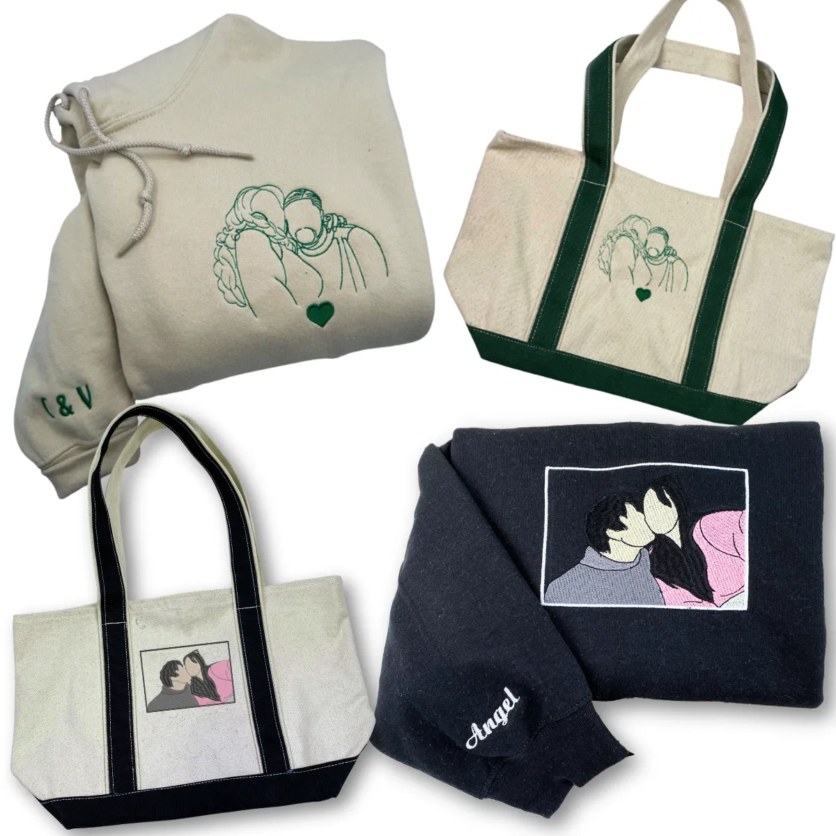 His & Hers Twin Pack: Embroidered Sweatshirt & Tote Bag