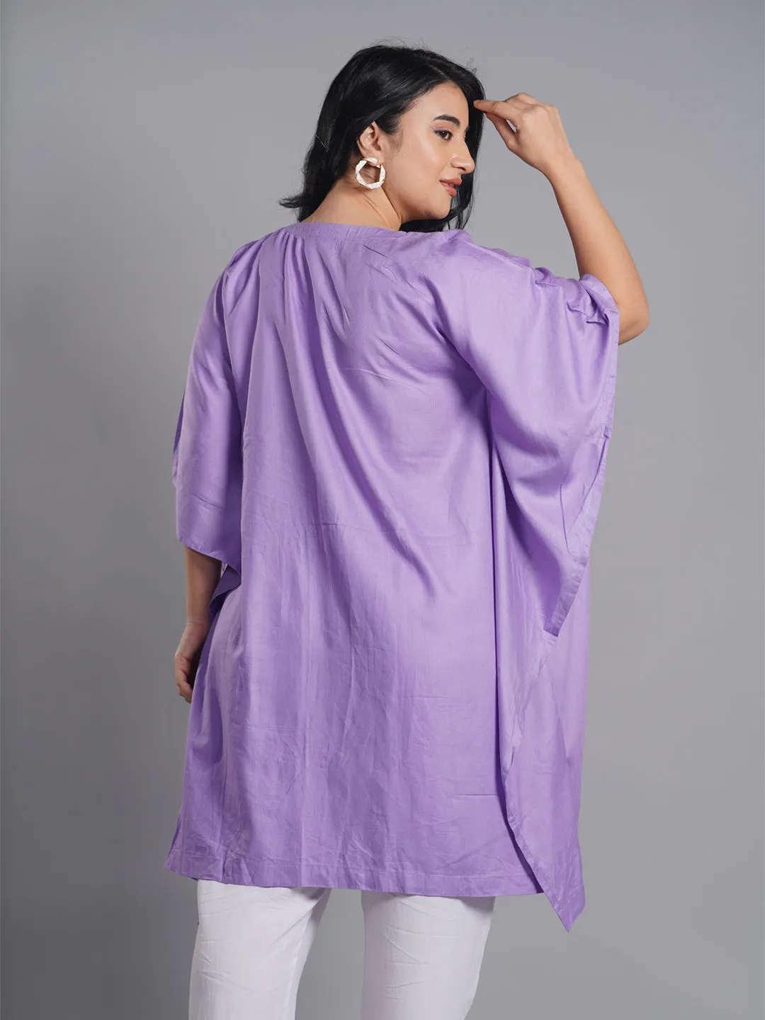 Lavender Rayon KaftanKurta - Bouquet