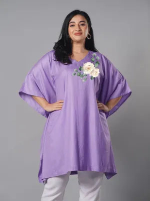 Lavender Rayon KaftanKurta - Bouquet