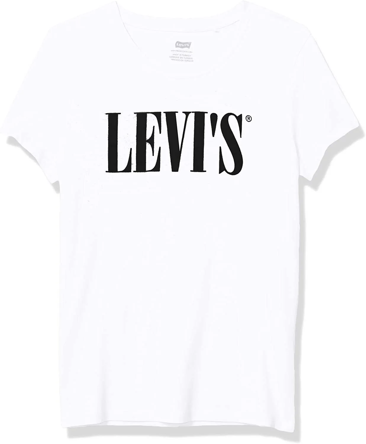 Levi's Women's Slim Crew Logo 90's Serif White T-Shirt