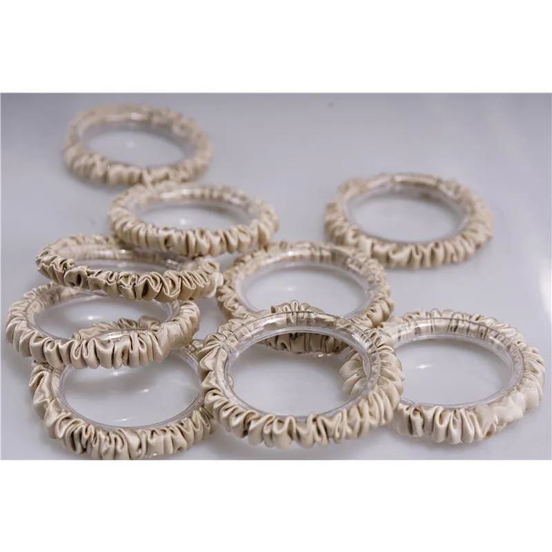 Light Beige silk scrunchies mini