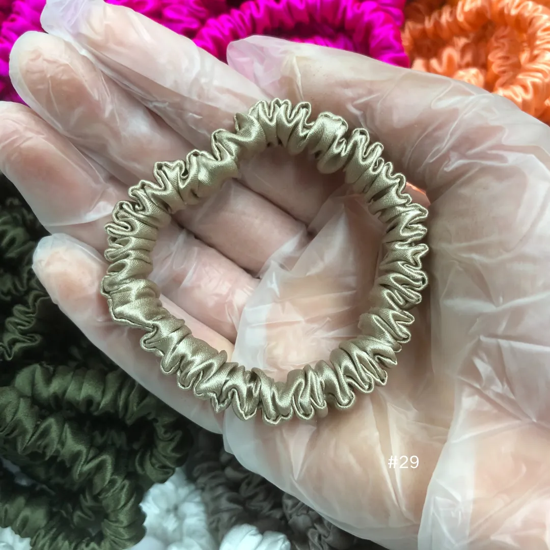 Light Beige silk scrunchies mini